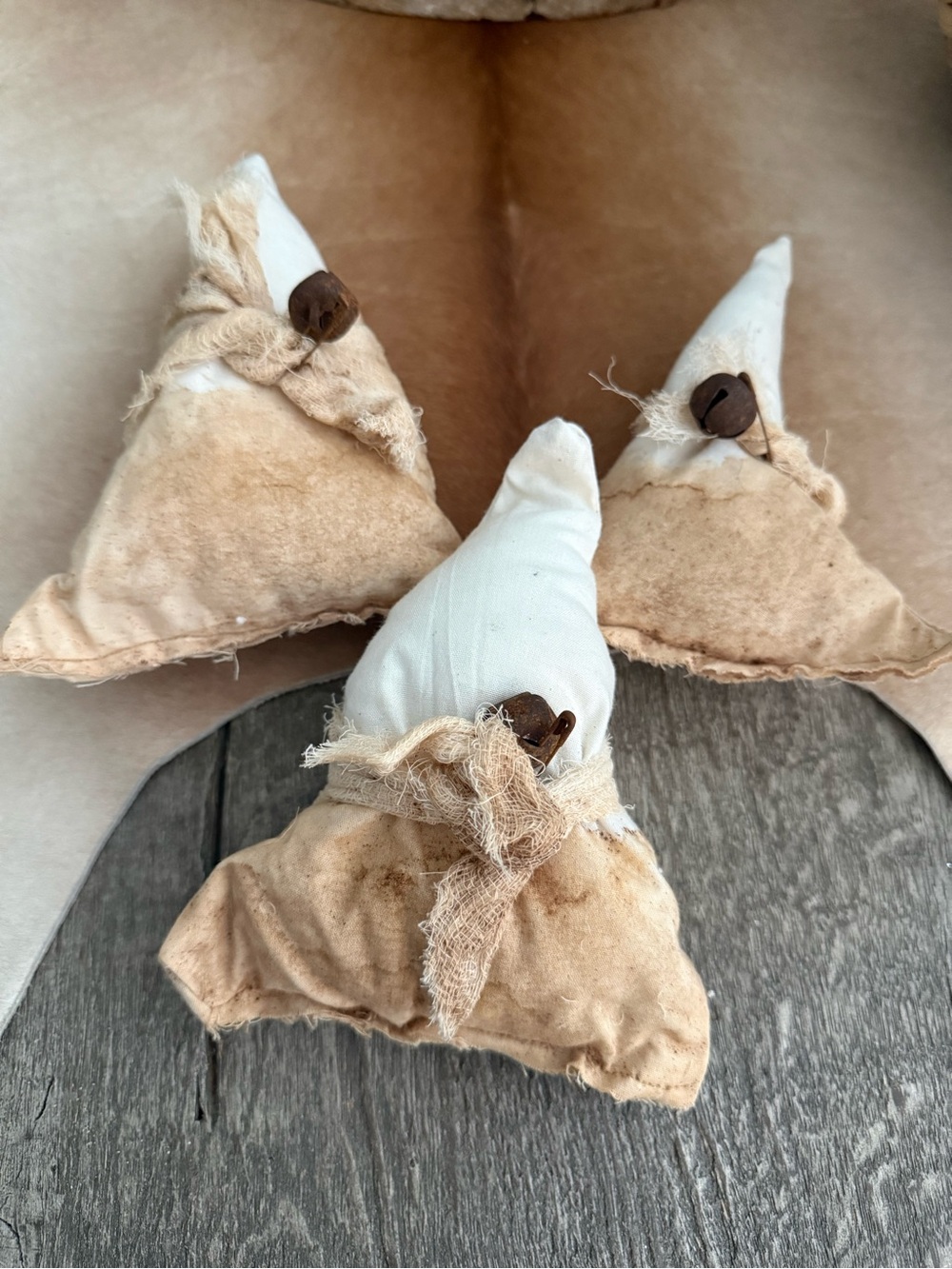 Hand Crafted Primitive Rustic Cream and Tan Candy Corn Set